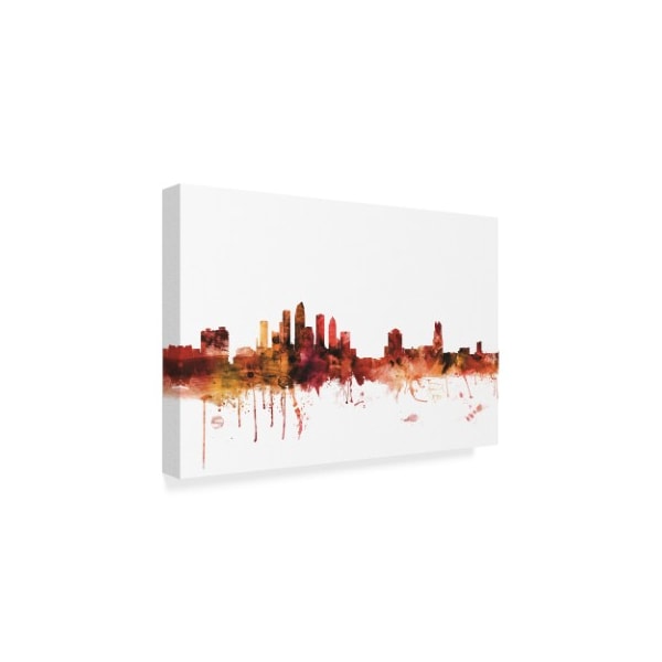 Michael Tompsett 'Tampa Florida Skyline Red' Canvas Art,12x19